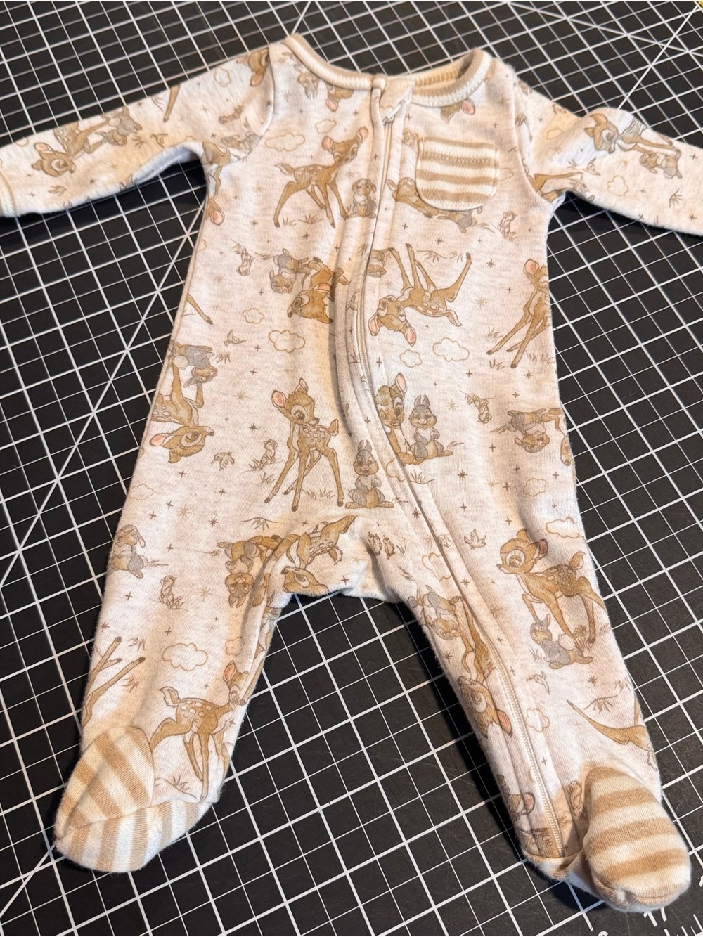 Disney Neutral Beige Newborn Bambi Onsie
